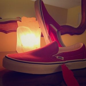 Red Vans Slip On